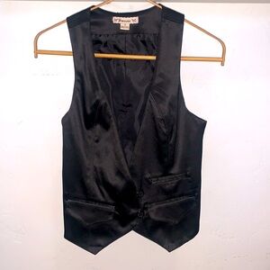 Vintage 1990’s Forever 21 Black Satin Vest size Small